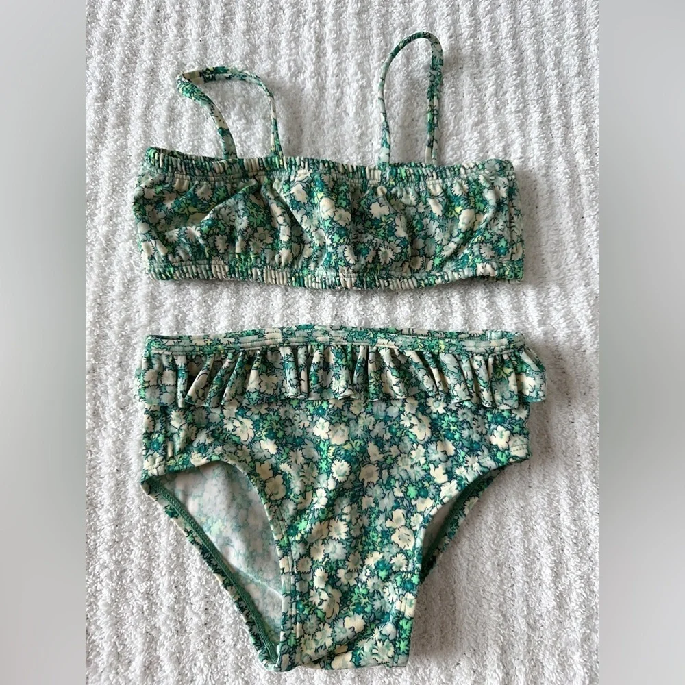 GAP Green and White Floral Bikini 2 Pieces